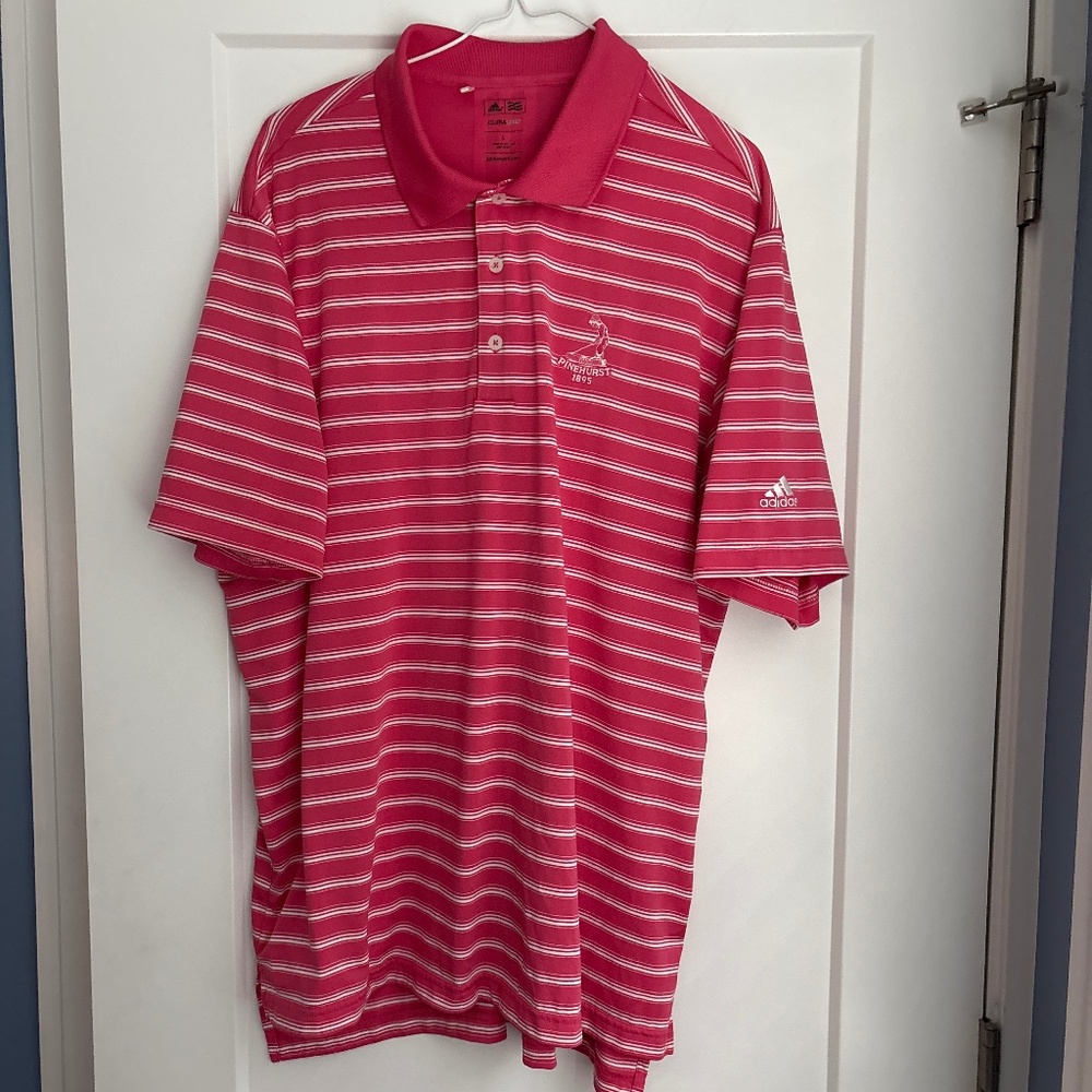 ADIDAS | Pinehurst 1895 | Deep Mauve striped Polo | Men’s Size L - Picture 3 of 9